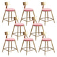 Glam Living Room Round Stool Matte Finish PU Leather Barstool Pink 8 Piece Set Short Stool(18"H) Clearhalo 'Bar Furniture' 'Bar Stools' 'bar_stools' 'furn' 'furn_bar_stools' 'Furniture' 'furniture_bar_stools' 'Kitchen & Dining Furniture' 5018649