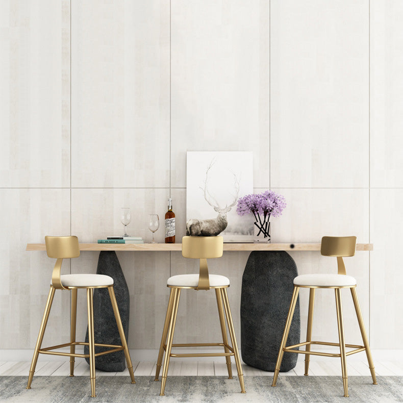 Glam Living Room Round Stool Matte Finish PU Leather Barstool Clearhalo 'Bar Furniture' 'Bar Stools' 'bar_stools' 'furn' 'furn_bar_stools' 'Furniture' 'furniture_bar_stools' 'Kitchen & Dining Furniture' 5018651