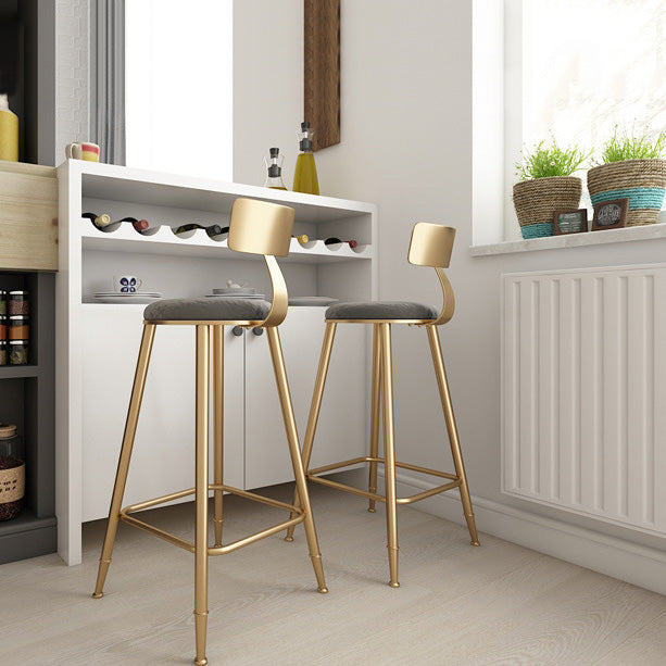 Glam Living Room Round Stool Matte Finish PU Leather Barstool Clearhalo 'Bar Furniture' 'Bar Stools' 'bar_stools' 'furn' 'furn_bar_stools' 'Furniture' 'furniture_bar_stools' 'Kitchen & Dining Furniture' 5018652