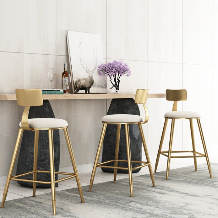 Glam Living Room Round Stool Matte Finish PU Leather Barstool Clearhalo 'Bar Furniture' 'Bar Stools' 'bar_stools' 'furn' 'furn_bar_stools' 'Furniture' 'furniture_bar_stools' 'Kitchen & Dining Furniture' 5018653