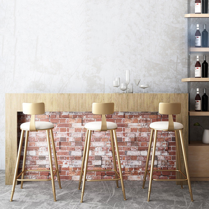 Glam Living Room Round Stool Matte Finish PU Leather Barstool Clearhalo 'Bar Furniture' 'Bar Stools' 'bar_stools' 'furn' 'furn_bar_stools' 'Furniture' 'furniture_bar_stools' 'Kitchen & Dining Furniture' 5018654