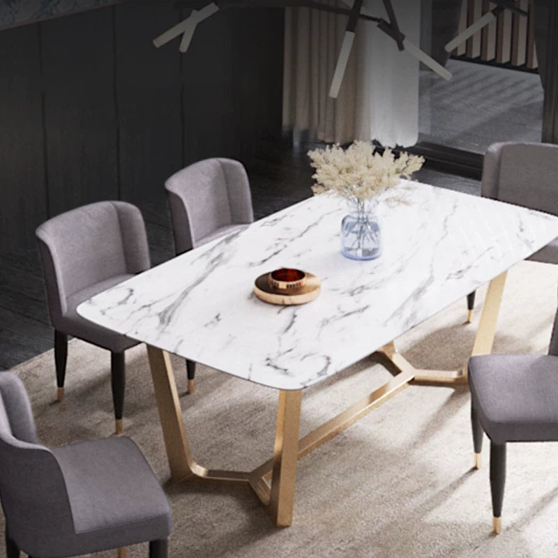 1/2/5/6 Pcs Dining Room Table and Chair Set Sintered Stone Dining Room Set Clearhalo 'Dining Room Sets' 'Dining Tables & Seating' 'dining_room_set' 'furn' 'furn_dining_room_set' 'Furniture' 'furniture_dining_room_set' 'Kitchen & Dining Furniture' 5018683