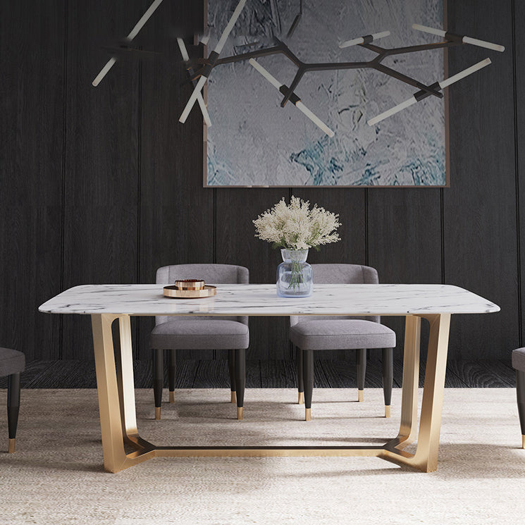 1/2/5/6 Pcs Dining Room Table and Chair Set Sintered Stone Dining Room Set Clearhalo 'Dining Room Sets' 'Dining Tables & Seating' 'dining_room_set' 'furn' 'furn_dining_room_set' 'Furniture' 'furniture_dining_room_set' 'Kitchen & Dining Furniture' 5018689