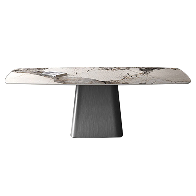 Designer Style Sintered Stone Dining Set 1/4/5/7 Pieces Dining Table with Chairs Grey 71"L x 35"W Clearhalo 'Dining Room Sets' 'Dining Tables & Seating' 'dining_room_set' 'furn' 'furn_dining_room_set' 'Furniture' 'furniture_dining_room_set' 'Kitchen & Dining Furniture' 5018696