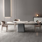 Designer Style Sintered Stone Dining Set 1/4/5/7 Pieces Dining Table with Chairs 4 Pieces: Grey Table, 3 Chairs Clearhalo 'Dining Room Sets' 'Dining Tables & Seating' 'dining_room_set' 'furn' 'furn_dining_room_set' 'Furniture' 'furniture_dining_room_set' 'Kitchen & Dining Furniture' 5018698