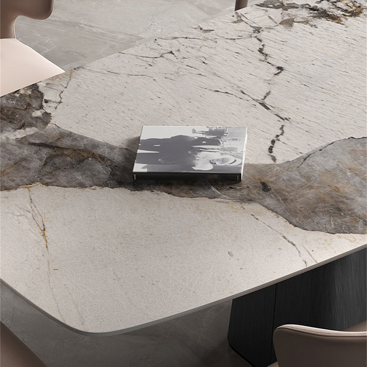 Designer Style Sintered Stone Dining Set 1/4/5/7 Pieces Dining Table with Chairs Clearhalo 'Dining Room Sets' 'Dining Tables & Seating' 'dining_room_set' 'furn' 'furn_dining_room_set' 'Furniture' 'furniture_dining_room_set' 'Kitchen & Dining Furniture' 5018702