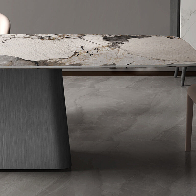 Designer Style Sintered Stone Dining Set 1/4/5/7 Pieces Dining Table with Chairs Clearhalo 'Dining Room Sets' 'Dining Tables & Seating' 'dining_room_set' 'furn' 'furn_dining_room_set' 'Furniture' 'furniture_dining_room_set' 'Kitchen & Dining Furniture' 5018704