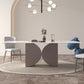 Nordic Glam Rectangle Sintered Stone Dining Table Set 1/2/4/6/7 Pieces Dining Set Clearhalo 'Dining Room Sets' 'Dining Tables & Seating' 'dining_room_set' 'furn' 'furn_dining_room_set' 'Furniture' 'furniture_dining_room_set' 'Kitchen & Dining Furniture' 5018711