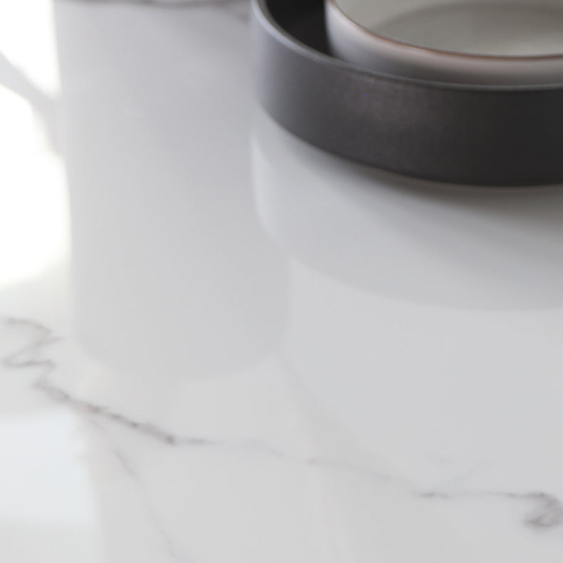 Nordic Glam Rectangle Sintered Stone Dining Table Set 1/2/4/6/7 Pieces Dining Set Clearhalo 'Dining Room Sets' 'Dining Tables & Seating' 'dining_room_set' 'furn' 'furn_dining_room_set' 'Furniture' 'furniture_dining_room_set' 'Kitchen & Dining Furniture' 5018718