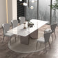 Nordic Glam Rectangle Sintered Stone Dining Table Set 1/2/4/6/7 Pieces Dining Set Clearhalo 'Dining Room Sets' 'Dining Tables & Seating' 'dining_room_set' 'furn' 'furn_dining_room_set' 'Furniture' 'furniture_dining_room_set' 'Kitchen & Dining Furniture' 5018721