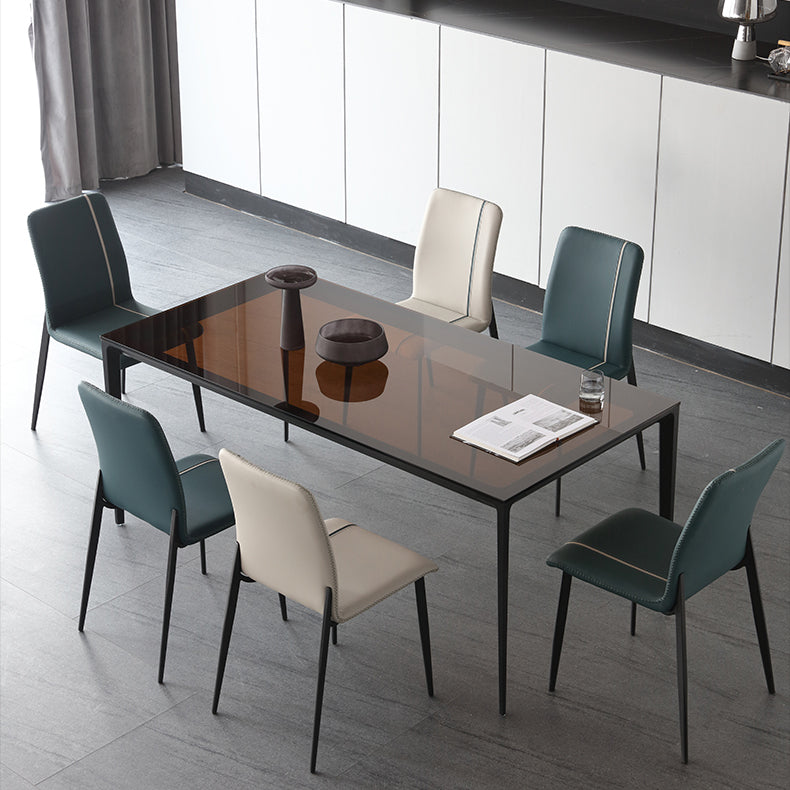 1/4/5/7 Pcs Dining Room Table and Chair Rectangular Dining Room Table Set 7 Pieces: Table, 6 Chairs Clearhalo 'Dining Room Sets' 'Dining Tables & Seating' 'dining_room_set' 'furn' 'furn_dining_room_set' 'Furniture' 'furniture_dining_room_set' 'Kitchen & Dining Furniture' 5018736