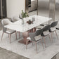 Nordic Glam Rectangle Sintered Stone Dining Table Set 1/4/5/6/7 Pieces Set 7 Pieces: Table, 6 Chairs Clearhalo 'Dining Room Sets' 'Dining Tables & Seating' 'dining_room_set' 'furn' 'furn_dining_room_set' 'Furniture' 'furniture_dining_room_set' 'Kitchen & Dining Furniture' 5018748