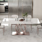 Nordic Glam Rectangle Sintered Stone Dining Table Set 1/4/5/6/7 Pieces Set Clearhalo 'Dining Room Sets' 'Dining Tables & Seating' 'dining_room_set' 'furn' 'furn_dining_room_set' 'Furniture' 'furniture_dining_room_set' 'Kitchen & Dining Furniture' 5018756