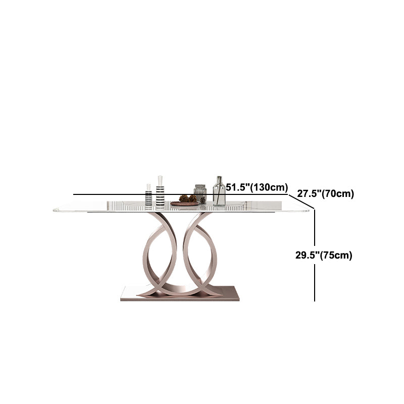 Nordic Glam Rectangle Sintered Stone Dining Table Set 1/4/5/6/7 Pieces Set Clearhalo 'Dining Room Sets' 'Dining Tables & Seating' 'dining_room_set' 'furn' 'furn_dining_room_set' 'Furniture' 'furniture_dining_room_set' 'Kitchen & Dining Furniture' 5018759