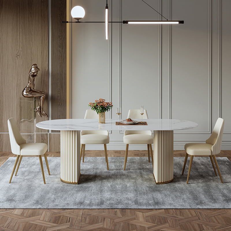 1/4/5/7 Pcs Sintered Stone Dining Room Set Dining Room Table and Chair Set Clearhalo 'Dining Room Sets' 'Dining Tables & Seating' 'dining_room_set' 'furn' 'furn_dining_room_set' 'Furniture' 'furniture_dining_room_set' 'Kitchen & Dining Furniture' 5018763