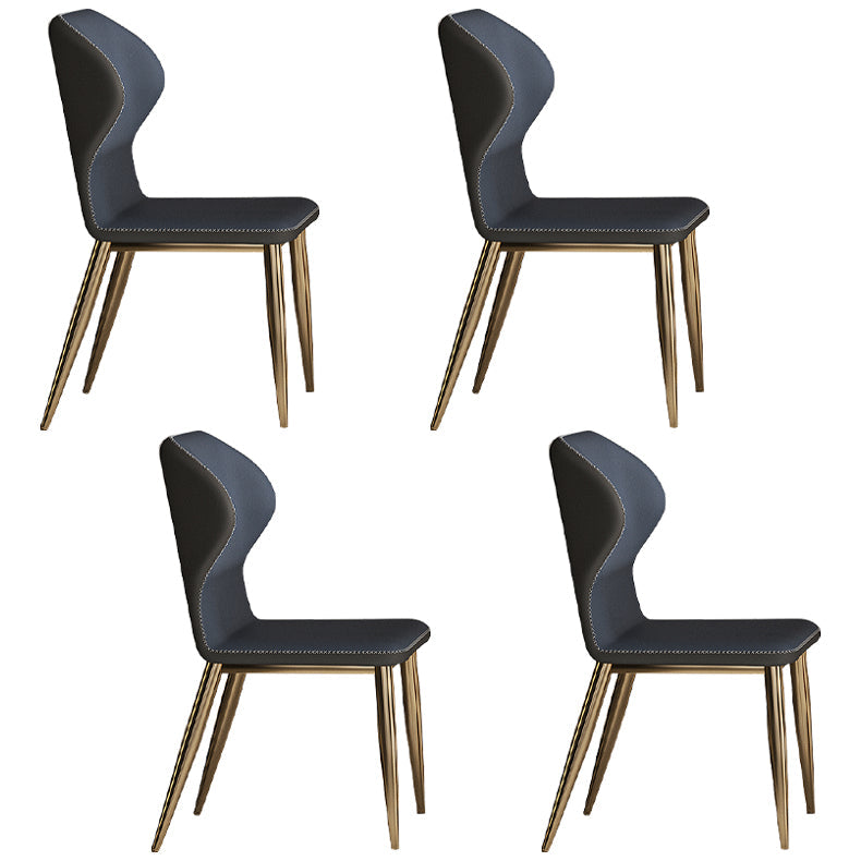 Nordic Glam Rectangle Sintered Stone Dining Table Set 1/4/5/7 Pieces Dining Set 4 Blue Chairs Clearhalo 'Dining Room Sets' 'Dining Tables & Seating' 'dining_room_set' 'furn' 'furn_dining_room_set' 'Furniture' 'furniture_dining_room_set' 'Kitchen & Dining Furniture' 5018776