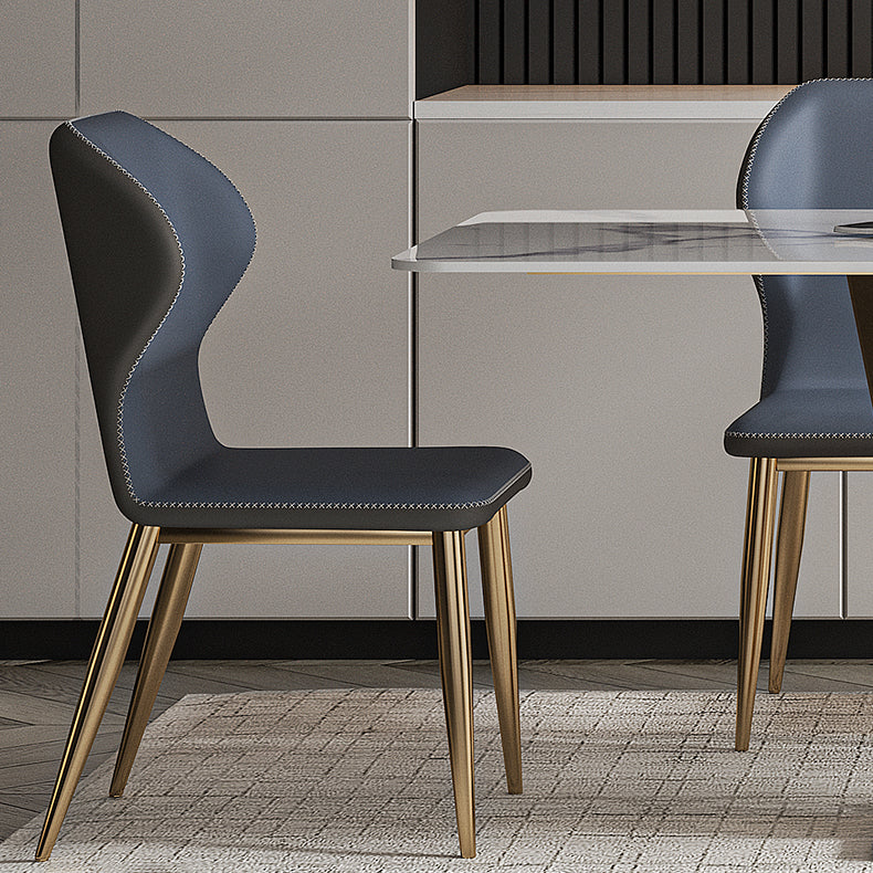 Nordic Glam Rectangle Sintered Stone Dining Table Set 1/4/5/7 Pieces Dining Set Clearhalo 'Dining Room Sets' 'Dining Tables & Seating' 'dining_room_set' 'furn' 'furn_dining_room_set' 'Furniture' 'furniture_dining_room_set' 'Kitchen & Dining Furniture' 5018783