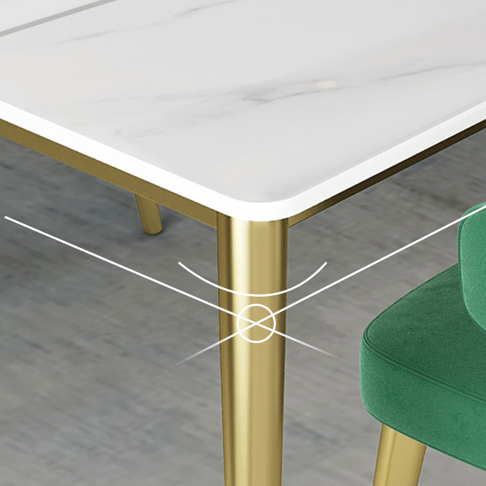 Glam White Sintered Stone Dining Table Set 1/2/5/7 Pieces Dining Set for Home Use Clearhalo 'Dining Room Sets' 'Dining Tables & Seating' 'dining_room_set' 'furn' 'furn_dining_room_set' 'Furniture' 'furniture_dining_room_set' 'Kitchen & Dining Furniture' 5018796