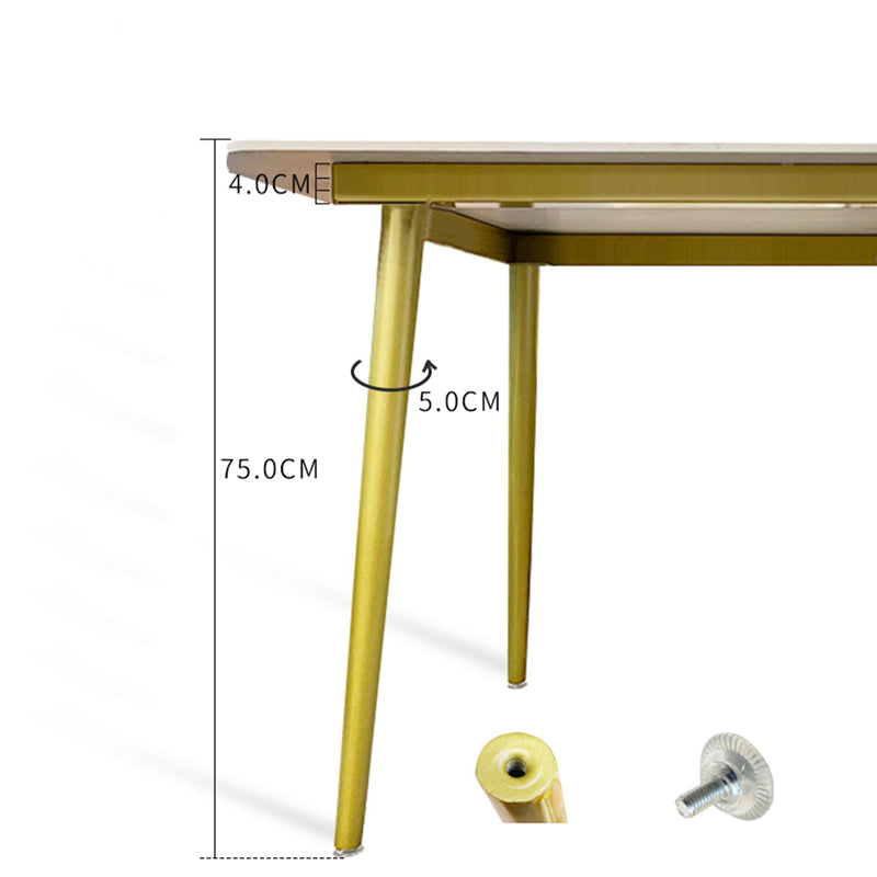 Glam White Sintered Stone Dining Table Set 1/2/5/7 Pieces Dining Set for Home Use Clearhalo 'Dining Room Sets' 'Dining Tables & Seating' 'dining_room_set' 'furn' 'furn_dining_room_set' 'Furniture' 'furniture_dining_room_set' 'Kitchen & Dining Furniture' 5018798