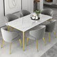Glam White Sintered Stone Dining Table Set 1/2/5/7 Pieces Dining Set for Home Use Clearhalo 'Dining Room Sets' 'Dining Tables & Seating' 'dining_room_set' 'furn' 'furn_dining_room_set' 'Furniture' 'furniture_dining_room_set' 'Kitchen & Dining Furniture' 5018799