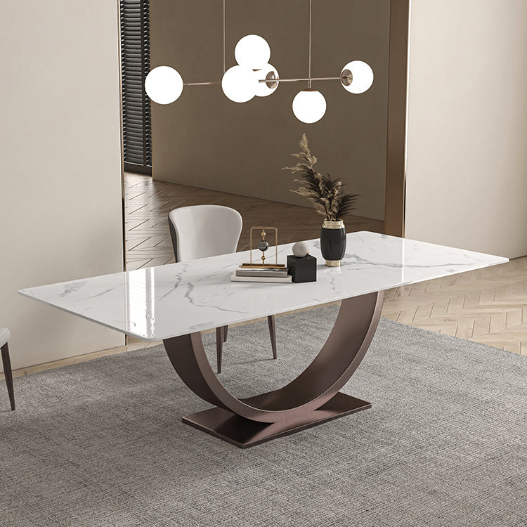 Modern Rectangle Sintered Stone Dining Table Set 1/2/4/5/7 Pieces Dining Set Clearhalo 'Dining Room Sets' 'Dining Tables & Seating' 'dining_room_set' 'furn' 'furn_dining_room_set' 'Furniture' 'furniture_dining_room_set' 'Kitchen & Dining Furniture' 5018808