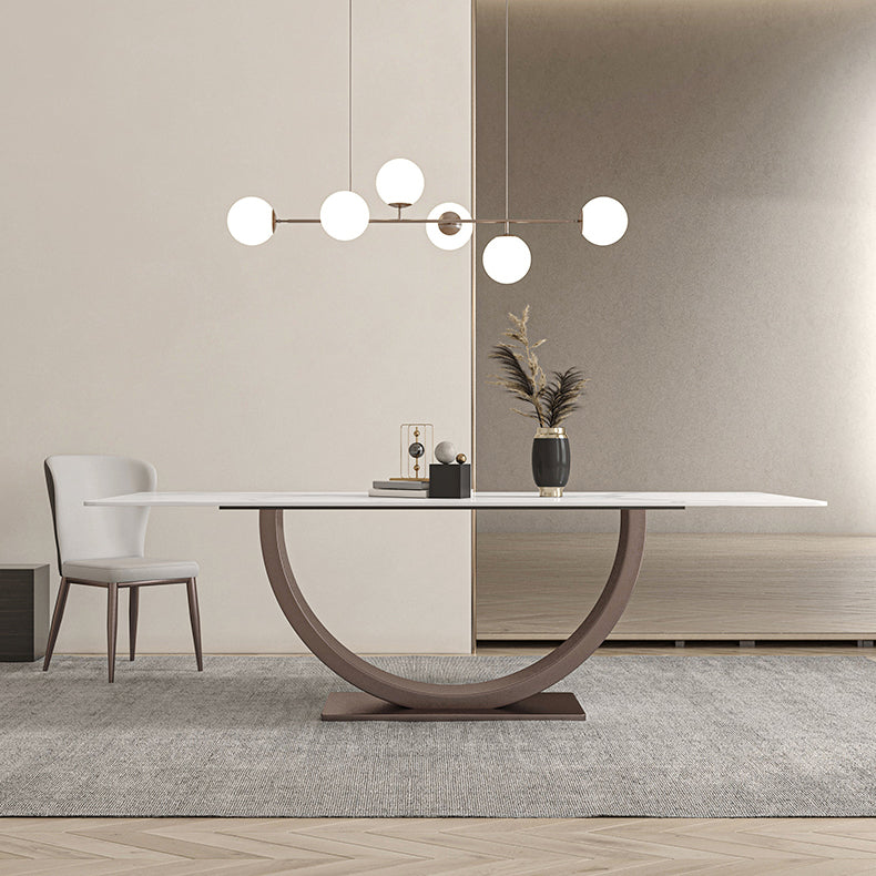 Modern Rectangle Sintered Stone Dining Table Set 1/2/4/5/7 Pieces Dining Set 2 Pieces: Table, 1 Chair Clearhalo 'Dining Room Sets' 'Dining Tables & Seating' 'dining_room_set' 'furn' 'furn_dining_room_set' 'Furniture' 'furniture_dining_room_set' 'Kitchen & Dining Furniture' 5018815