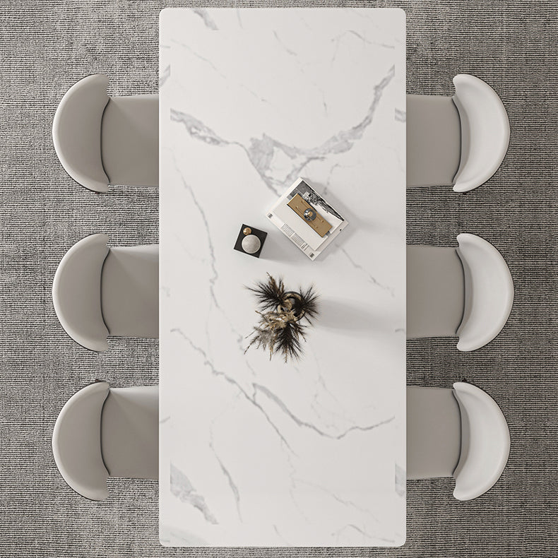 Modern Rectangle Sintered Stone Dining Table Set 1/2/4/5/7 Pieces Dining Set Clearhalo 'Dining Room Sets' 'Dining Tables & Seating' 'dining_room_set' 'furn' 'furn_dining_room_set' 'Furniture' 'furniture_dining_room_set' 'Kitchen & Dining Furniture' 5018816