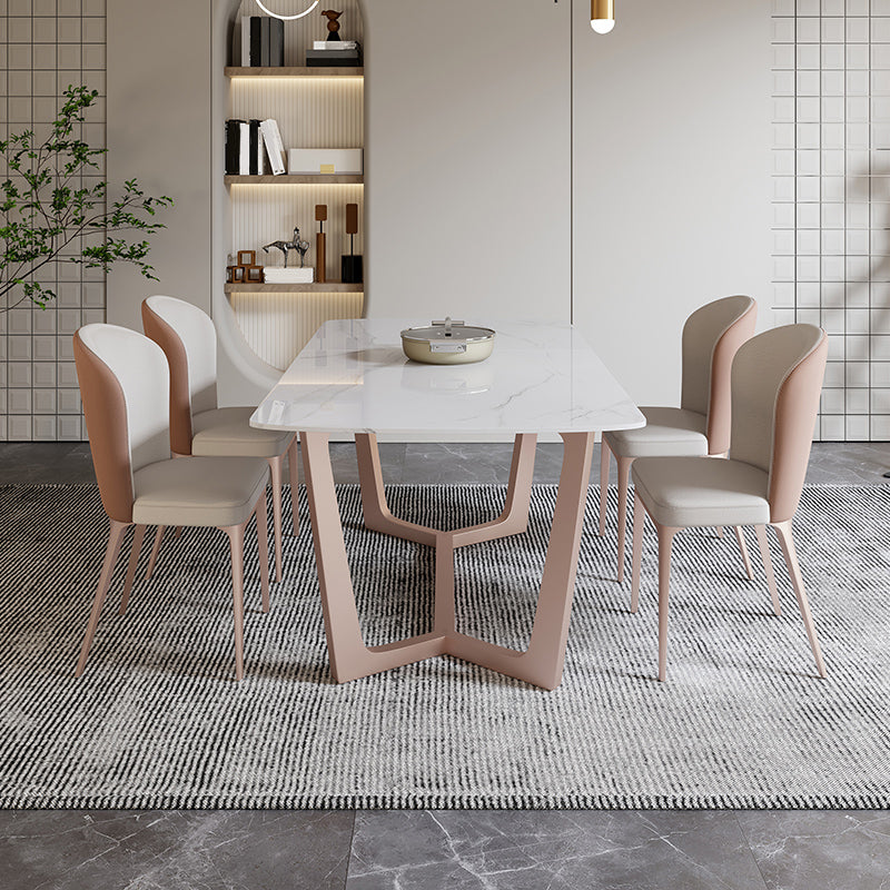 Extendable Sintered Stone Top Dining Set Rectangle 1/4/5/7 Pieces Dining Table with Chairs Clearhalo 'Dining Room Sets' 'Dining Tables & Seating' 'dining_room_set' 'furn' 'furn_dining_room_set' 'Furniture' 'furniture_dining_room_set' 'Kitchen & Dining Furniture' 5018827