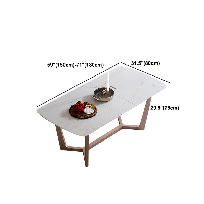 Extendable Sintered Stone Top Dining Set Rectangle 1/4/5/7 Pieces Dining Table with Chairs Clearhalo 'Dining Room Sets' 'Dining Tables & Seating' 'dining_room_set' 'furn' 'furn_dining_room_set' 'Furniture' 'furniture_dining_room_set' 'Kitchen & Dining Furniture' 5018839