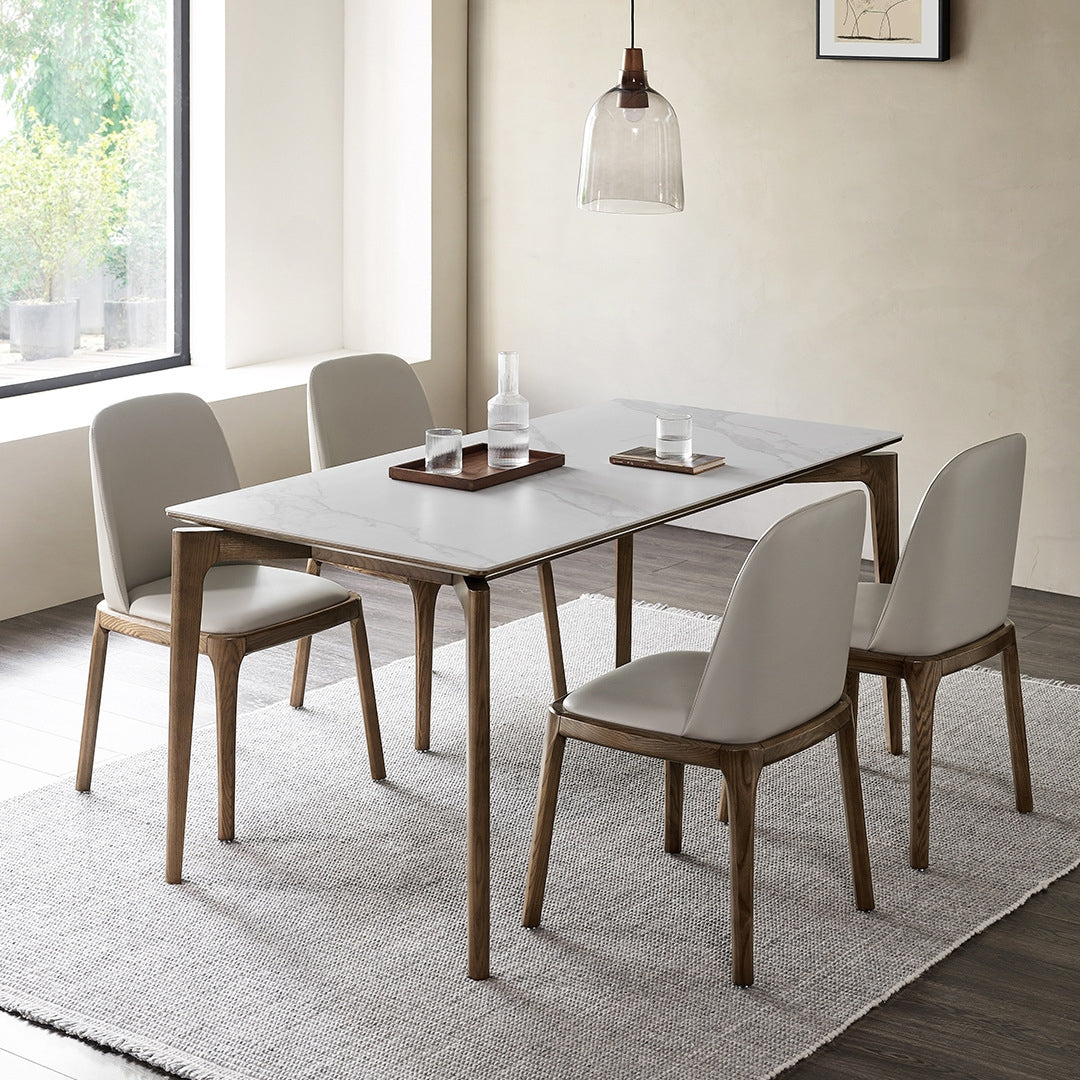 Modern Sintered Stone Top Dining Set Rectangle 1/2/4/5 Pieces Dining Room Table Set 5 Pieces: Table, 4 Chairs Clearhalo 'Dining Room Sets' 'Dining Tables & Seating' 'dining_room_set' 'furn' 'furn_dining_room_set' 'Furniture' 'furniture_dining_room_set' 'Kitchen & Dining Furniture' 5018843