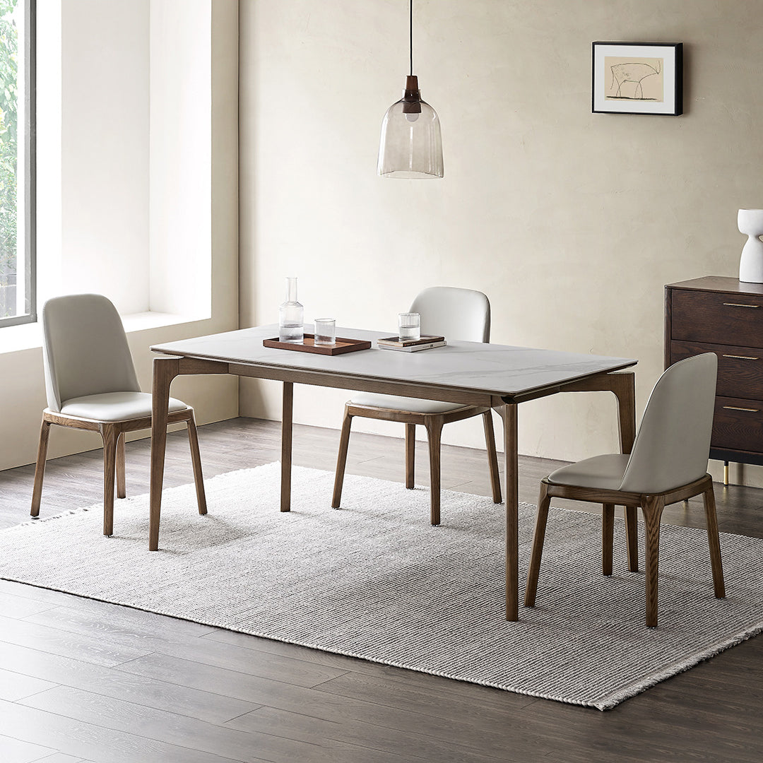 Modern Sintered Stone Top Dining Set Rectangle 1/2/4/5 Pieces Dining Room Table Set 4 Pieces: Table, 3 Chairs Clearhalo 'Dining Room Sets' 'Dining Tables & Seating' 'dining_room_set' 'furn' 'furn_dining_room_set' 'Furniture' 'furniture_dining_room_set' 'Kitchen & Dining Furniture' 5018844