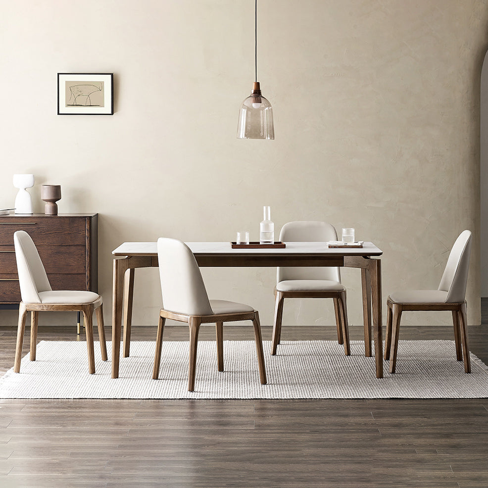 Modern Sintered Stone Top Dining Set Rectangle 1/2/4/5 Pieces Dining Room Table Set Clearhalo 'Dining Room Sets' 'Dining Tables & Seating' 'dining_room_set' 'furn' 'furn_dining_room_set' 'Furniture' 'furniture_dining_room_set' 'Kitchen & Dining Furniture' 5018845