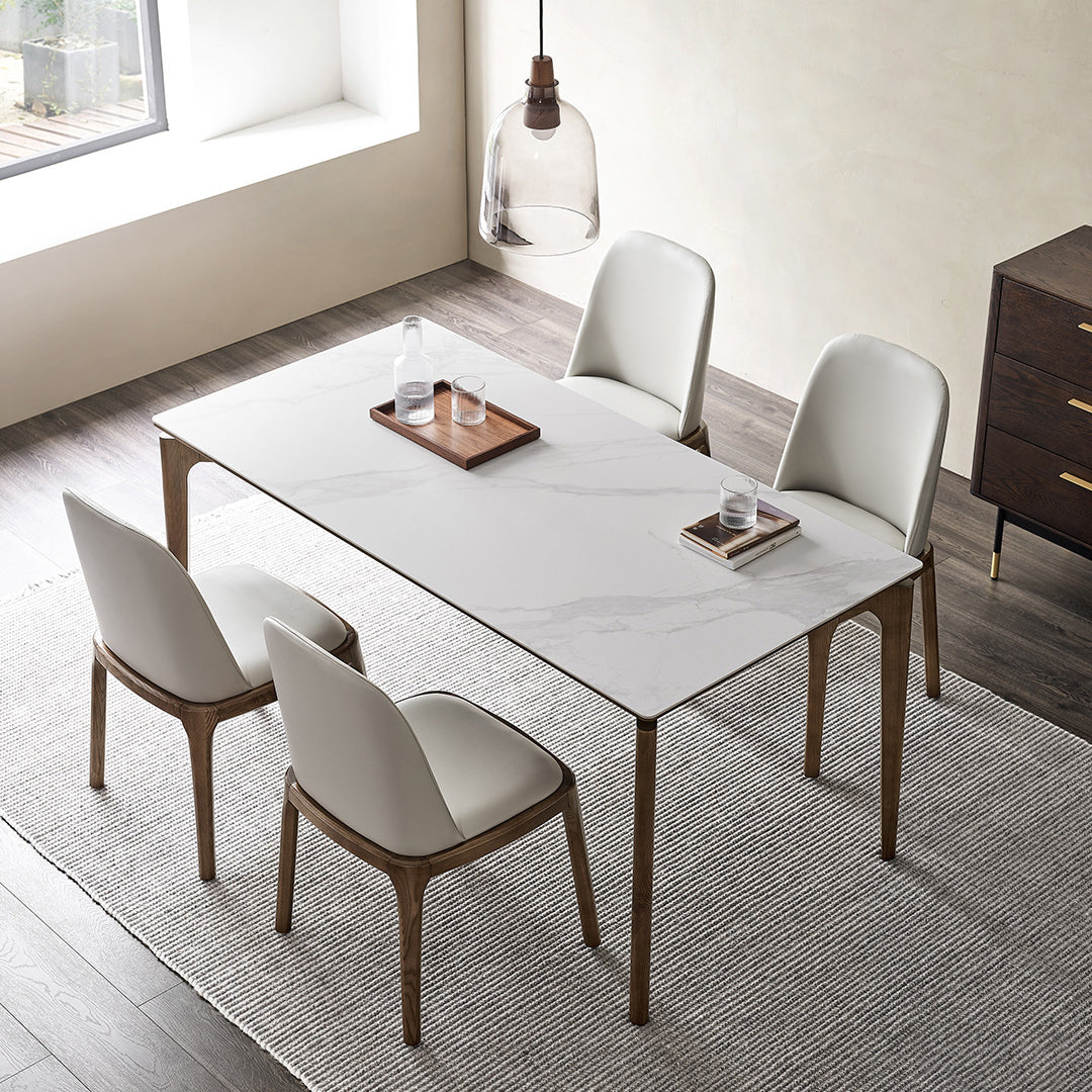 Modern Sintered Stone Top Dining Set Rectangle 1/2/4/5 Pieces Dining Room Table Set Clearhalo 'Dining Room Sets' 'Dining Tables & Seating' 'dining_room_set' 'furn' 'furn_dining_room_set' 'Furniture' 'furniture_dining_room_set' 'Kitchen & Dining Furniture' 5018852