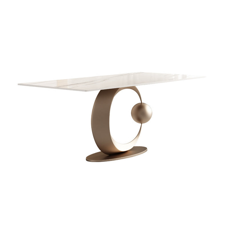 Nordic Sintered Stone Top Dining Set Rectangle 1/3/4/6/7 Pieces Dining Room Table Set White 63"L x 31.5"W Clearhalo 'Dining Room Sets' 'Dining Tables & Seating' 'dining_room_set' 'furn' 'furn_dining_room_set' 'Furniture' 'furniture_dining_room_set' 'Kitchen & Dining Furniture' 5018879