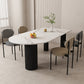 Modern Sintered Stone Dining Table Set 1/2/5 Pieces Dining Set 5 Pieces: Black Table, 4 Chairs Clearhalo 'Dining Room Sets' 'Dining Tables & Seating' 'dining_room_set' 'furn' 'furn_dining_room_set' 'Furniture' 'furniture_dining_room_set' 'Kitchen & Dining Furniture' 5018911