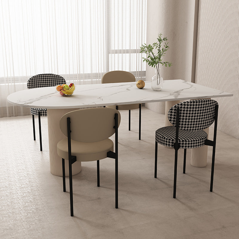 Modern Sintered Stone Dining Table Set 1/2/5 Pieces Dining Set Clearhalo 'Dining Room Sets' 'Dining Tables & Seating' 'dining_room_set' 'furn' 'furn_dining_room_set' 'Furniture' 'furniture_dining_room_set' 'Kitchen & Dining Furniture' 5018916