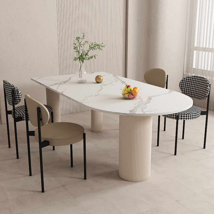 Modern Sintered Stone Dining Table Set 1/2/5 Pieces Dining Set Clearhalo 'Dining Room Sets' 'Dining Tables & Seating' 'dining_room_set' 'furn' 'furn_dining_room_set' 'Furniture' 'furniture_dining_room_set' 'Kitchen & Dining Furniture' 5018918