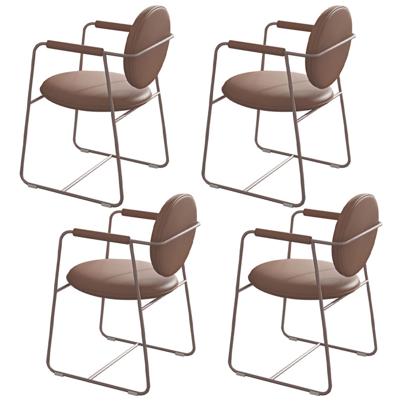 Luxury Sintered Stone Top Dining Set Rectangle 1/4/5/7 Pieces Dining Room Table Set 4 Brown Chairs Clearhalo 'Dining Room Sets' 'Dining Tables & Seating' 'dining_room_set' 'furn' 'furn_dining_room_set' 'Furniture' 'furniture_dining_room_set' 'Kitchen & Dining Furniture' 5018933