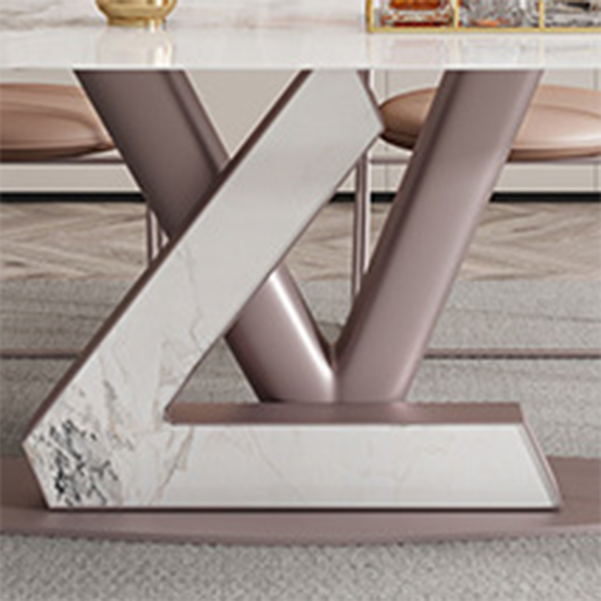 Luxury Sintered Stone Top Dining Set Rectangle 1/4/5/7 Pieces Dining Room Table Set Clearhalo 'Dining Room Sets' 'Dining Tables & Seating' 'dining_room_set' 'furn' 'furn_dining_room_set' 'Furniture' 'furniture_dining_room_set' 'Kitchen & Dining Furniture' 5018940