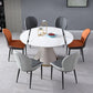 Glam Leatherwear Dinette Set 1/2/5/7 Pieces Round Scalable Sintered Stone Dining Table Set Clearhalo 'Dining Room Sets' 'Dining Tables & Seating' 'dining_room_set' 'furn' 'furn_dining_room_set' 'Furniture' 'furniture_dining_room_set' 'Kitchen & Dining Furniture' 5018952