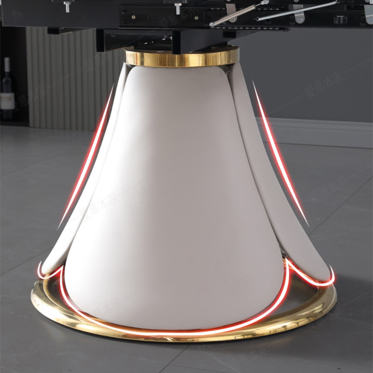 Glam Leatherwear Dinette Set 1/2/5/7 Pieces Round Scalable Sintered Stone Dining Table Set Clearhalo 'Dining Room Sets' 'Dining Tables & Seating' 'dining_room_set' 'furn' 'furn_dining_room_set' 'Furniture' 'furniture_dining_room_set' 'Kitchen & Dining Furniture' 5018958