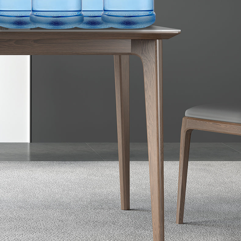 Modern Ash Wood Dinette Set 1/3/4/5/7 Pieces Rectangle Sintered Stone Top Dining Table Set Clearhalo 'Dining Room Sets' 'Dining Tables & Seating' 'dining_room_set' 'furn' 'furn_dining_room_set' 'Furniture' 'furniture_dining_room_set' 'Kitchen & Dining Furniture' 5018972