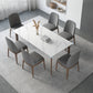 Modern Ash Wood Dinette Set 1/3/4/5/7 Pieces Rectangle Sintered Stone Top Dining Table Set Clearhalo 'Dining Room Sets' 'Dining Tables & Seating' 'dining_room_set' 'furn' 'furn_dining_room_set' 'Furniture' 'furniture_dining_room_set' 'Kitchen & Dining Furniture' 5018973