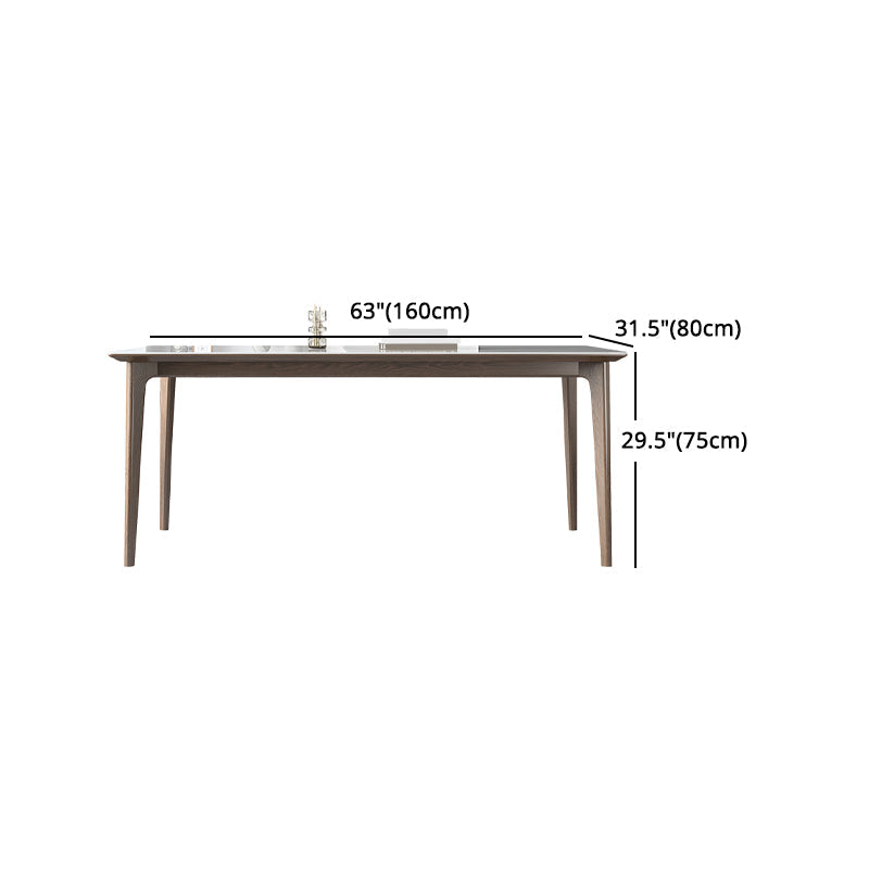 Modern Ash Wood Dinette Set 1/3/4/5/7 Pieces Rectangle Sintered Stone Top Dining Table Set Clearhalo 'Dining Room Sets' 'Dining Tables & Seating' 'dining_room_set' 'furn' 'furn_dining_room_set' 'Furniture' 'furniture_dining_room_set' 'Kitchen & Dining Furniture' 5018977