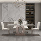 Luxury Sintered Stone Top Table Rectangle Indoor Table with Gold Metal Pedestal Clearhalo 'Dining Tables & Seating' 'Dining Tables' 'dining_table' 'furn' 'furn_dining_table' 'Furniture' 'furniture_dining_table' 'Kitchen & Dining Furniture' 'kitchen' 'kitchen_dining_table' 5018990