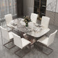 Luxury Sintered Stone Top Table Rectangle Indoor Table with Gold Metal Pedestal Clearhalo 'Dining Tables & Seating' 'Dining Tables' 'dining_table' 'furn' 'furn_dining_table' 'Furniture' 'furniture_dining_table' 'Kitchen & Dining Furniture' 'kitchen' 'kitchen_dining_table' 5018992