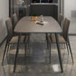Sintered Stone Indoor Table in Grey Industrial Kitchen Table with 4 Legs 55.1"L x 31.5"W x 29.5"H Without Chairs Clearhalo 'Dining Tables & Seating' 'Dining Tables' 'dining_table' 'furn' 'furn_dining_table' 'Furniture' 'furniture_dining_table' 'Kitchen & Dining Furniture' 'kitchen' 'kitchen_dining_table' 5018997