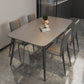 Sintered Stone Indoor Table in Grey Industrial Kitchen Table with 4 Legs 63"L x 31.5"W x 29.5"H Without Chairs Clearhalo 'Dining Tables & Seating' 'Dining Tables' 'dining_table' 'furn' 'furn_dining_table' 'Furniture' 'furniture_dining_table' 'Kitchen & Dining Furniture' 'kitchen' 'kitchen_dining_table' 5019001