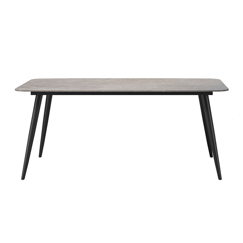 Sintered Stone Indoor Table in Grey Industrial Kitchen Table with 4 Legs Clearhalo 'Dining Tables & Seating' 'Dining Tables' 'dining_table' 'furn' 'furn_dining_table' 'Furniture' 'furniture_dining_table' 'Kitchen & Dining Furniture' 'kitchen' 'kitchen_dining_table' 5019002