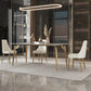Traditional Luxury Dining Table White Sintered Stone 4 Legs Table with Gold Frame Clearhalo 'Dining Tables & Seating' 'Dining Tables' 'dining_table' 'furn' 'furn_dining_table' 'Furniture' 'furniture_dining_table' 'Kitchen & Dining Furniture' 'kitchen' 'kitchen_dining_table' 5019025